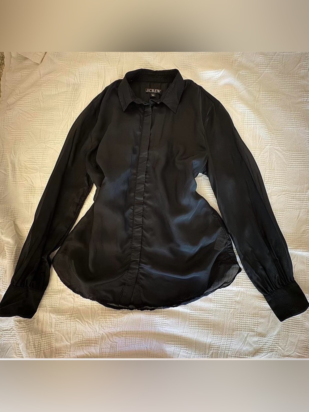 J. Crew 2 piece Button-Up sheer Shirt with cami